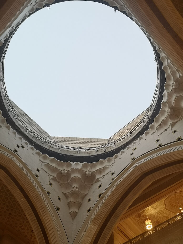 Skylight in the al Madinah masjid with ornate architectural details